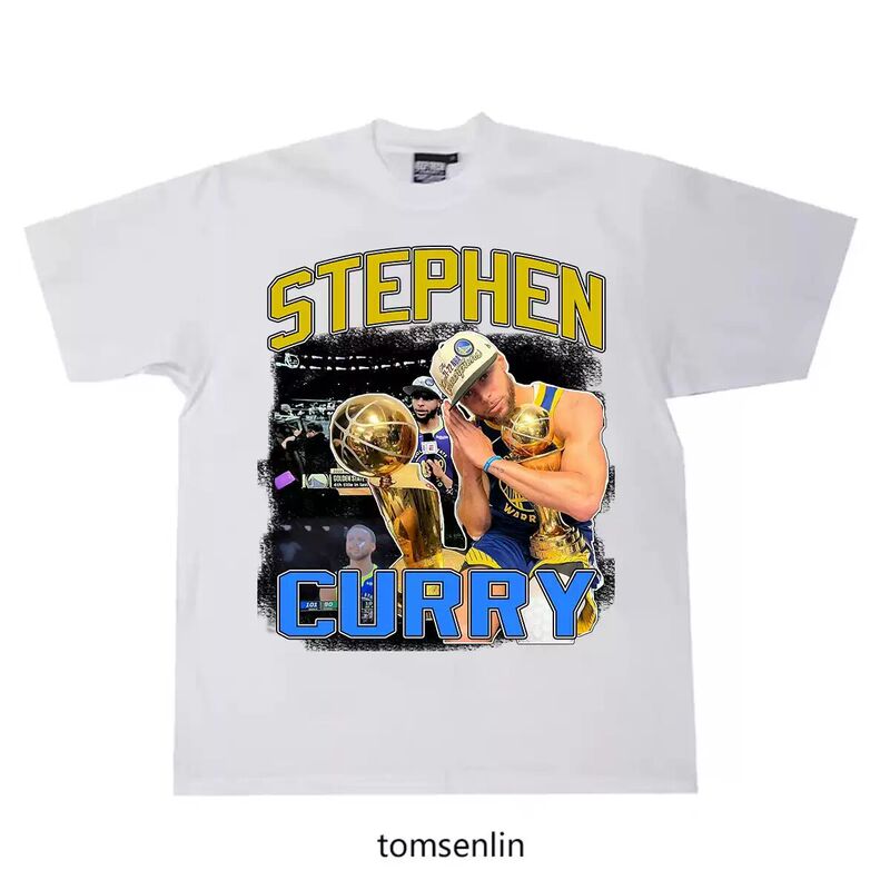 Jinzhu Warriors Curry PrinTed T-shirT Casual Casual Men's PolyesTer Top Loose Fashion STreeT Trend New 2022