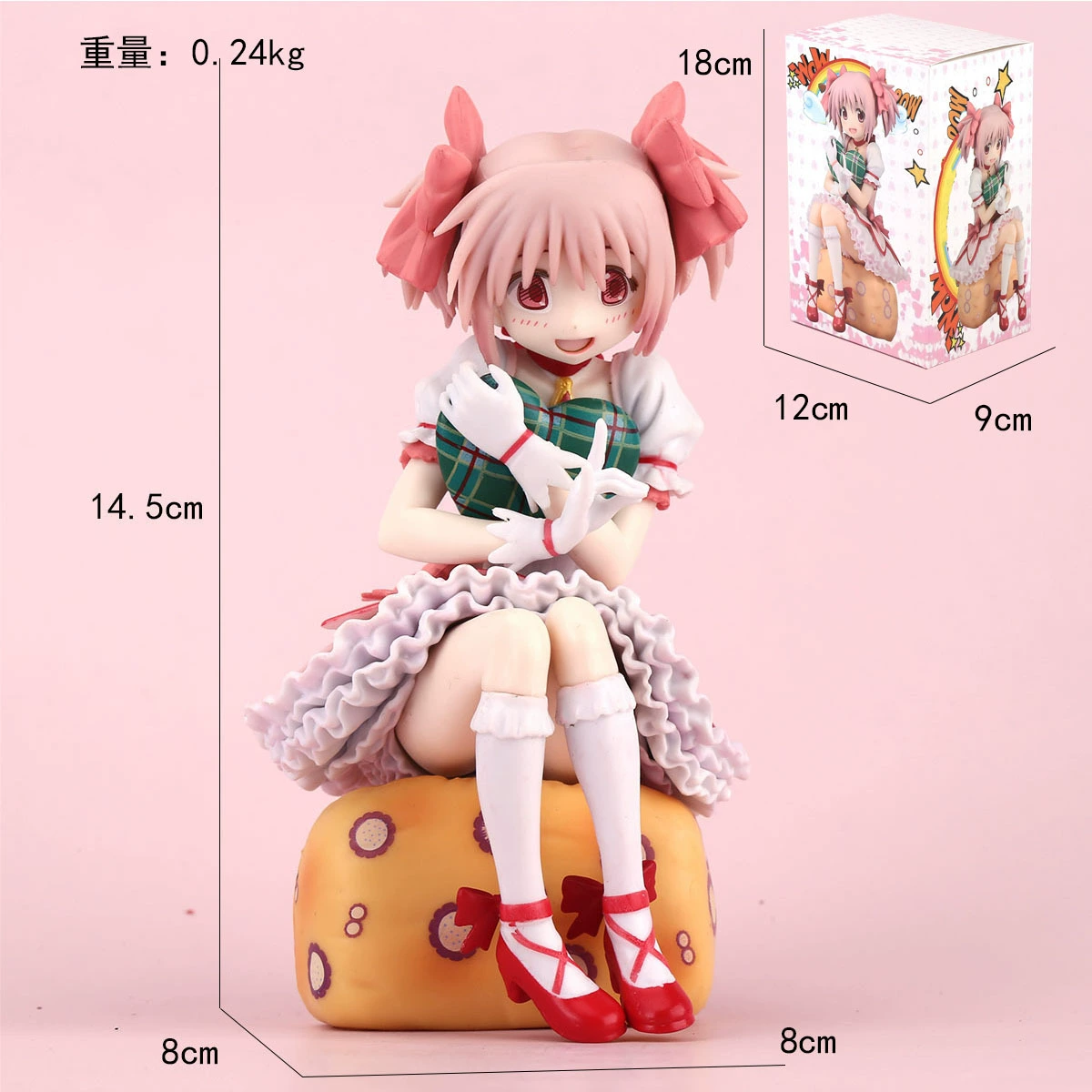 Фигурка (Shikama) Madoka магическая девушка, настольный сувенир, 18 и 22 см, сидящая и стоящая