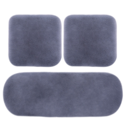 Car seat cushion winter plush three-piece set rabbit fur warm single-seat square cushion five-seat backrest warm seat cover free of binding