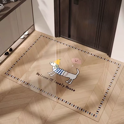 Avtomobil döşəmə paspasları: Entrance Door Mat with a Light - cloud-dachshund-soft-glass-floor-mat-6090cm