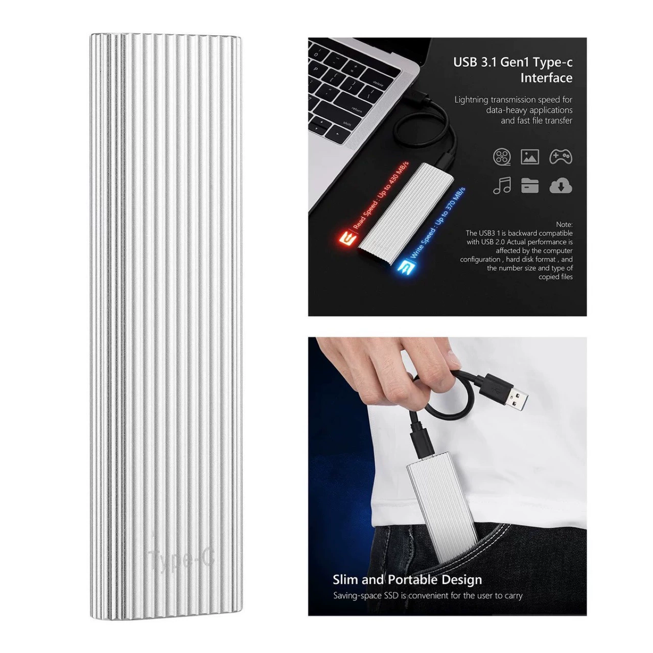 Mini mobile solid state drive SSD16TB8T1t2t4T corrugated mobile hard drive cross-border upgrade ultra-thin