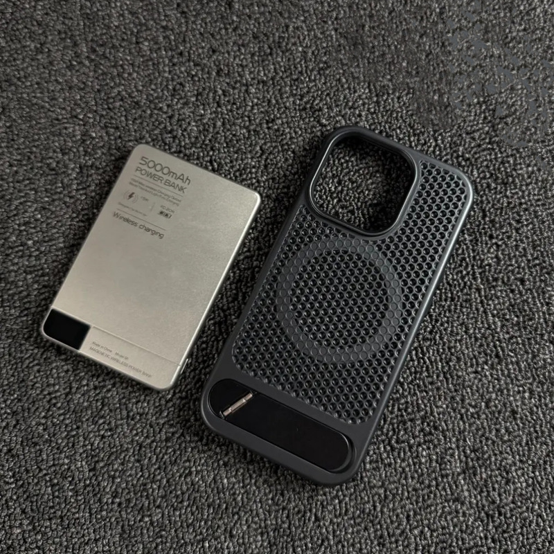 iPhone16 携帯電話ネット冷却通気性携帯電話ケース Apple 15 目に見えないブラケット PC ハード保護カバー 14 に適しています。|undefined