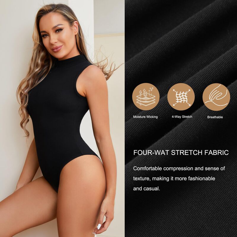 Cross-border Hot-selling Tunic Casual Luxury Vest G-string Tight Women's High Collar Sleeveless Tunic