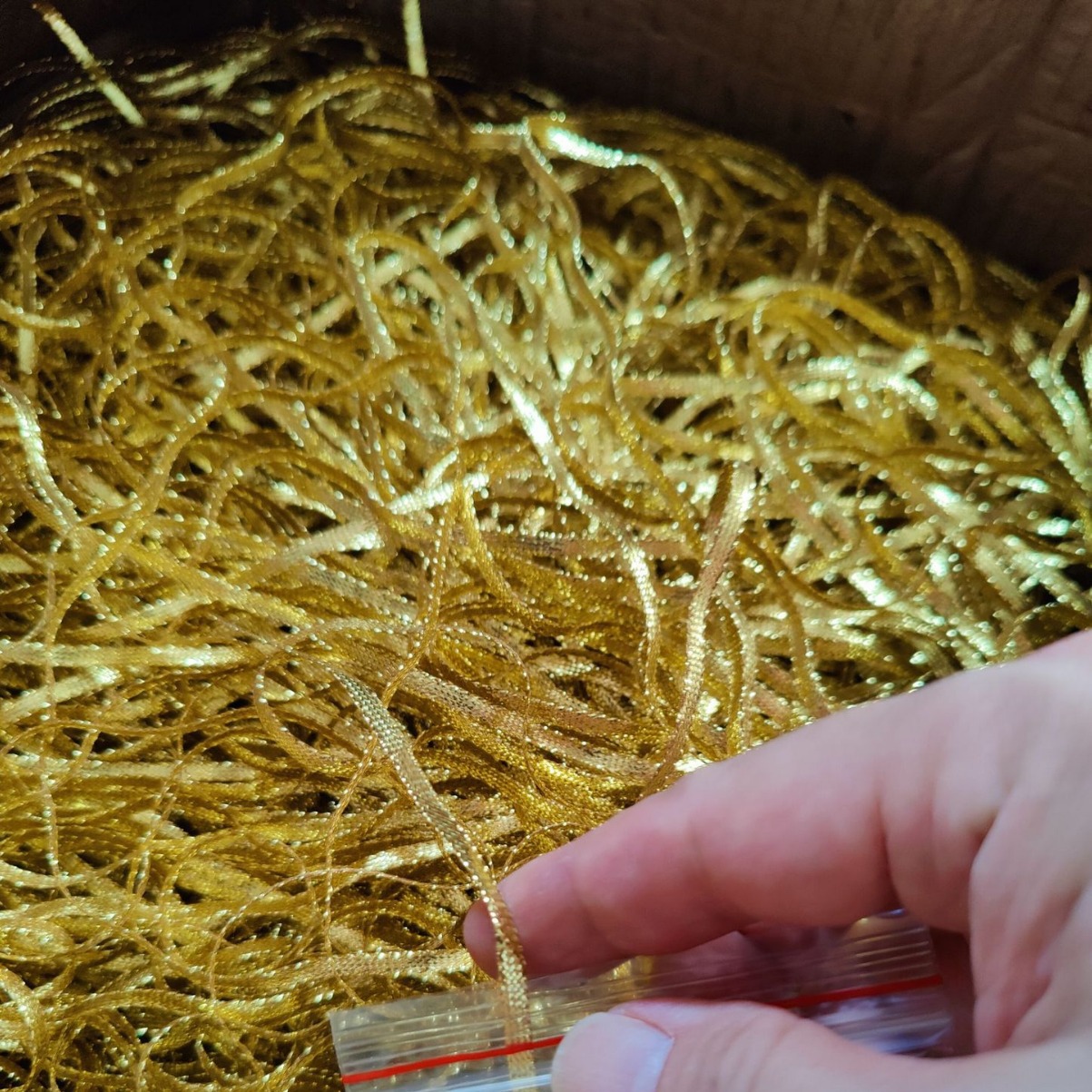 宽度0.8CM~1mm金银片勾捆扎绳金属金片包夹吊纸牌线线圣诞红金线