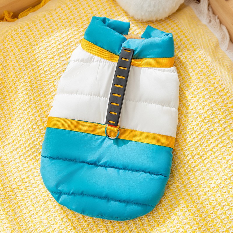 Amarillo HI cara sonriente tracción chaleco de algodón vaquero pequeño perro dos pies sin mangas para salir con ropa de perro mascota