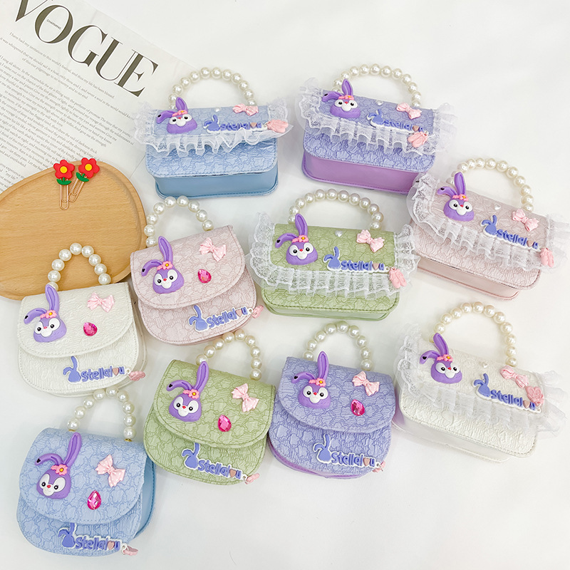 Cartoon purple one-shoulder bag
