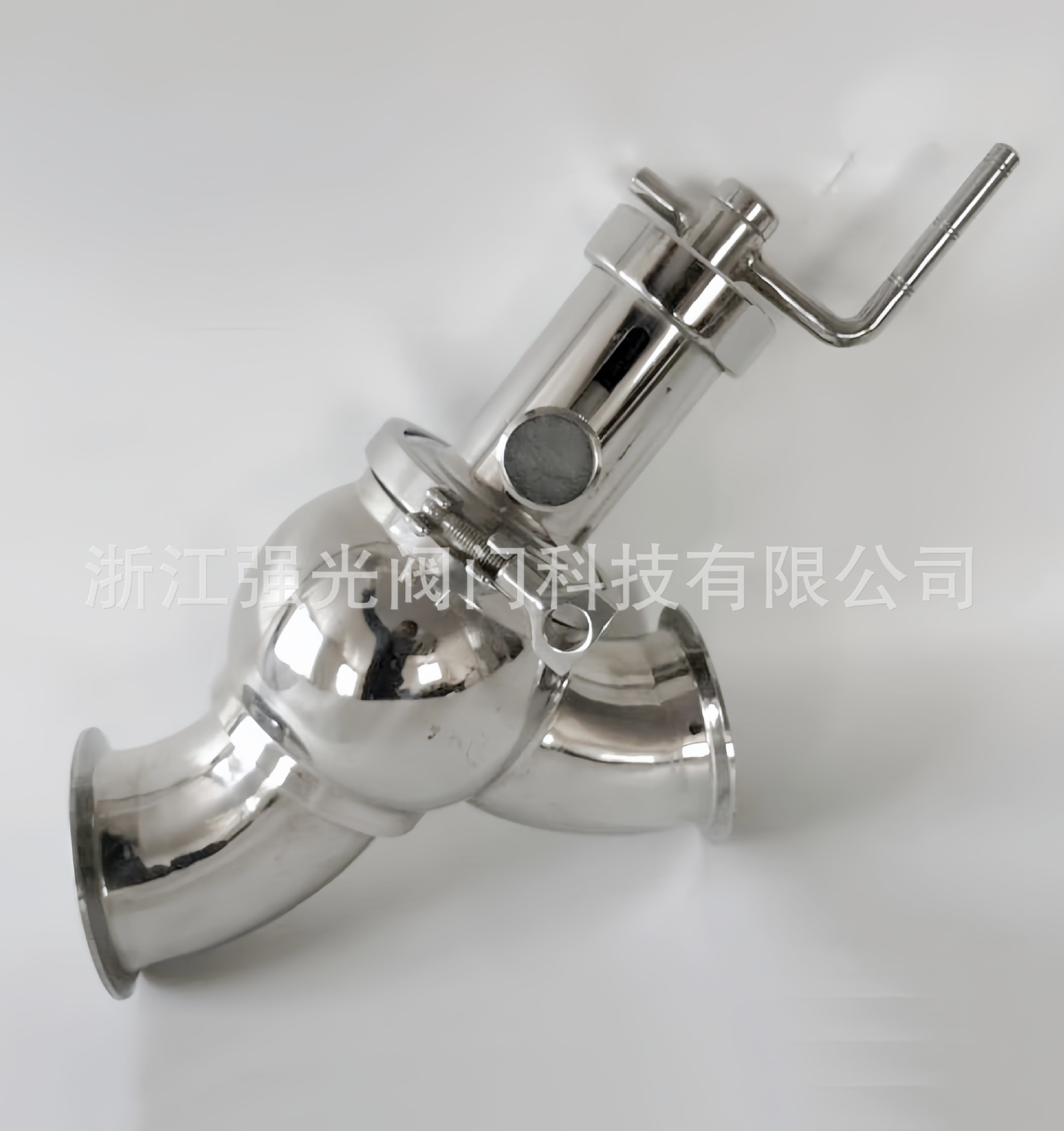 卫生级Y型截止阀，卫生级Y形截止阀，手动不锈钢，快装，焊接