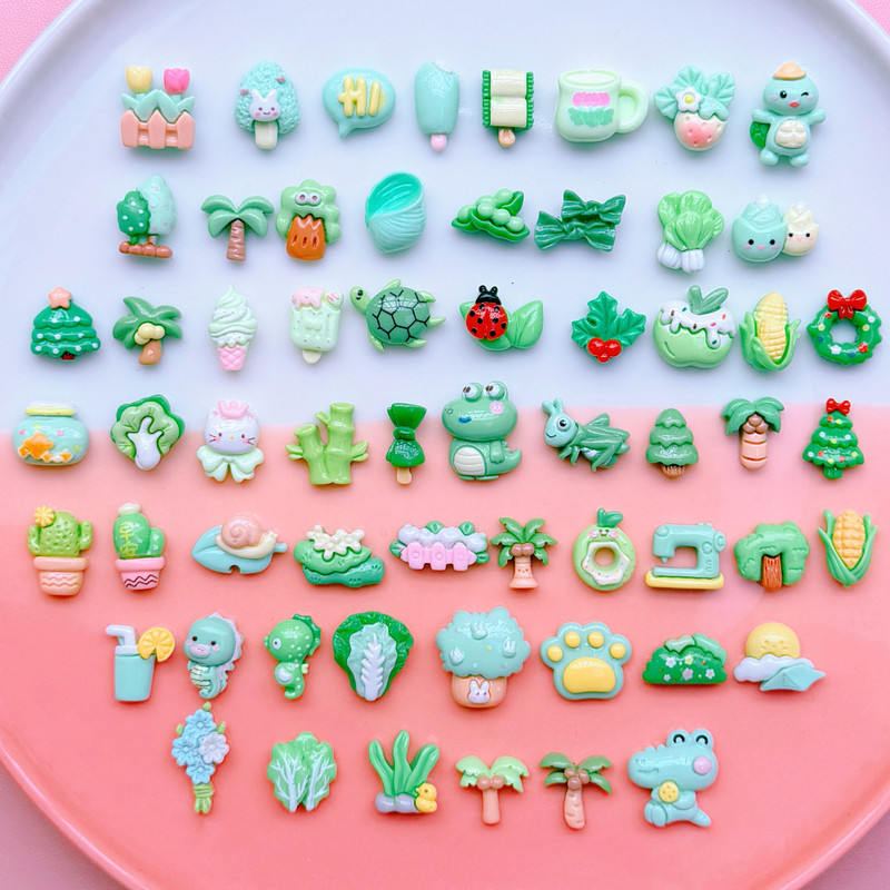 Small Green Coconut Tree, Dinosaur, Bamboo Shoot, Grasshopper, Green Vegetables, DIY Cream Glue Accessories, Cartoon Turtle Patch Small Green Coconut Tree, Dinosaur, Bamboo Shoot, Grasshopper, Green Vegetables, DIY Cream Glue Accessories, Cartoon Turtle Patch