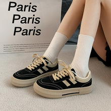 女鞋子潮2025新款小众设计德训板鞋ins百1搭休闲帆布鞋女休闲运动