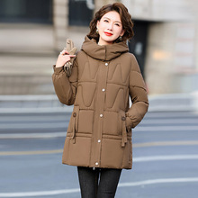妈妈羽绒棉服中长款洋气中年女士加厚棉袄外套新款中老年女冬季棉