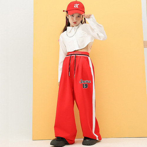 Hip-hop children's fashion girls' short-term trend brand children's clothing set New Year children's jazz dance performance clothing