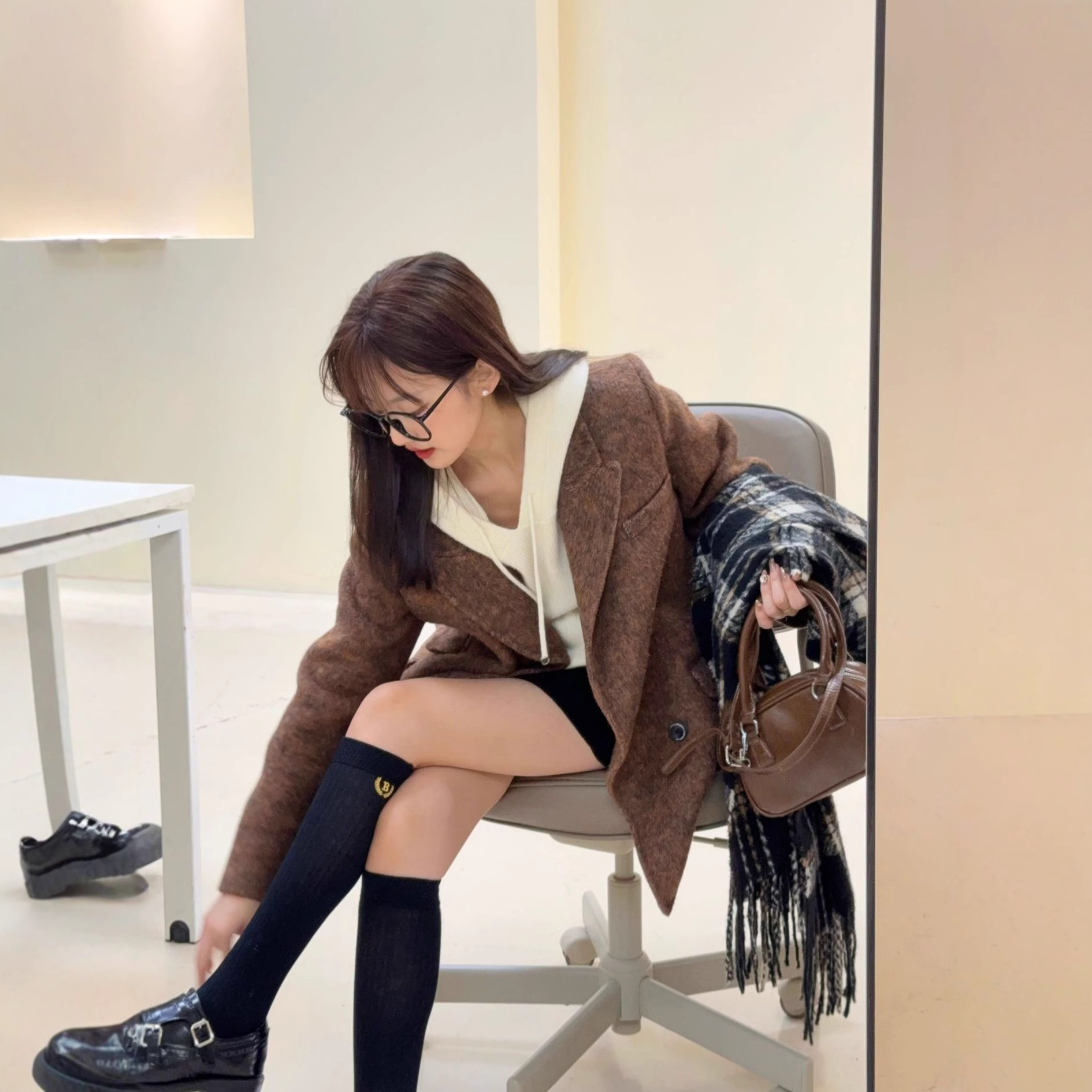 【SHISHI】新款高级感气质休闲通勤百搭韩系西装款羊毛大衣HL27-3