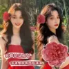 6014 Vacation Style Flower Hairpins-Roll Red