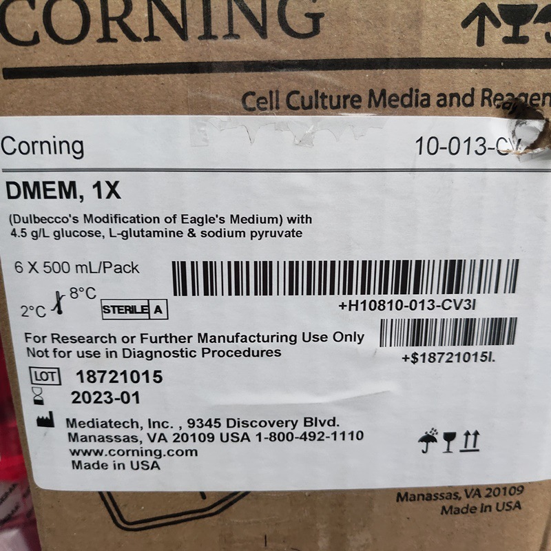 康宁Corning,10013CV DMEM培养基,500ml/瓶,现货阿里巴巴