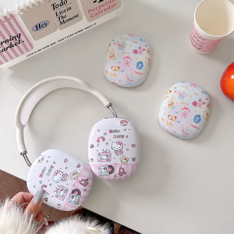 Japanese and Korean Anime Cartoon Animal airpodsmax Protective Case Apple Headset Ear Cap Ear Mover Earphone Case