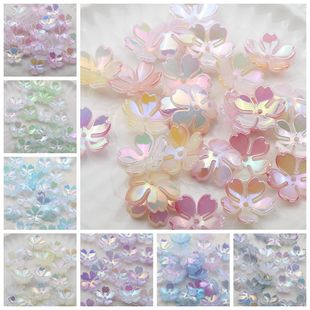 About 19mm acrylic Imitation Pearl petals five leaf flower diy jewelry accessories antique hairpin step material