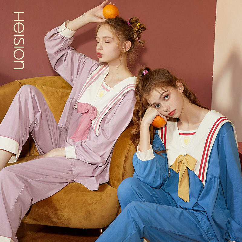 Pajamas for Women, Pure Cotton, Loose and Sweet, Girly Home Wear Set, Can Be Worn Outside, 100% Cotton, Long Sleeves and Long Pants, Spring and Autumn Pajamas for Women, Pure Cotton, Loose and Sweet, Girly Home Wear Set, Can Be Worn Outside, 100% Cotton, Long Sleeves and Long Pants, Spring and Autumn