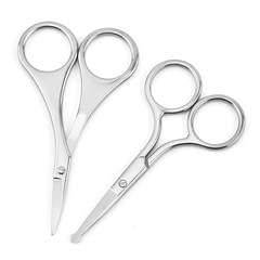 Manufacturer's stainless steel beauty scissors household round tip nose hair trimmer eyebrow trimmer beauty scissors stainless steel eyebrow scissors wholesale