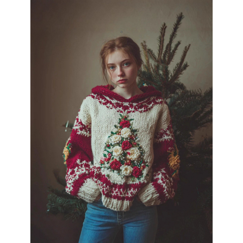 2025 Popular Christmas and Halloween Hooded Long-Sleeved Sweater Autumn and Winter Women's Japanese Sweatshirt Cloth Digital Printing