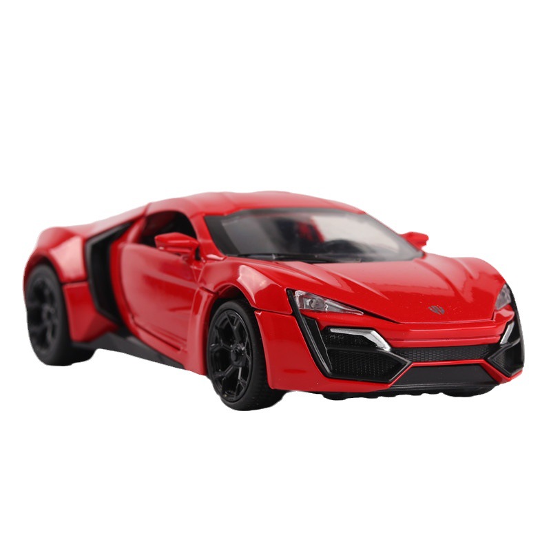Modelo de coche de aleación Jianyuan 1:32 Laiken coche deportivo Tire hacia atrás con sonido y Luz Juguetes coche deportivo música modelo decoración colección