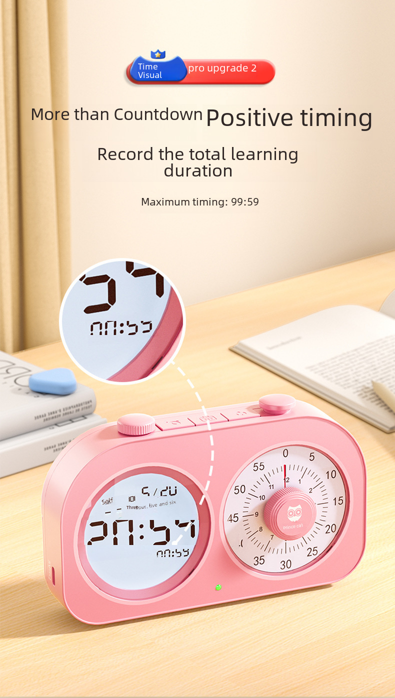 Cat Prince Visual Timer for Children Learning Special Self-discipline Timing Office Time Manager Alarm Clock