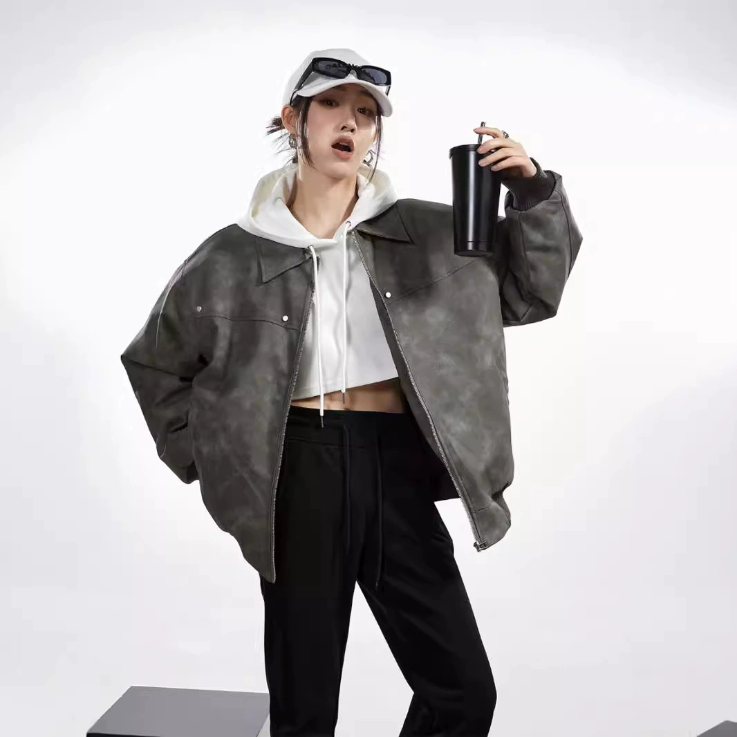Куртка в ретро-дизайне для мужчин и женщин, американский стиль, oversize