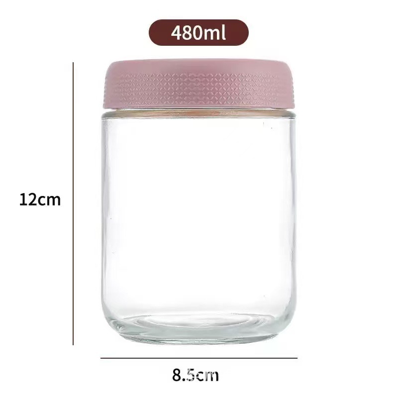 Conjunto de frasco de sellado de vidrio transfronterizo 12 piezas de frasco de almacenamiento de taza de avena a prueba de fugas de cocina de almacenamiento portátil de samason frasco