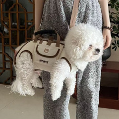 ペットバックパック、犬のお出かけに便利なバックパック、ハンドバッグ、牽引ロープ、通気性のあるトラベルショルダーバッグ、多機能バックパック