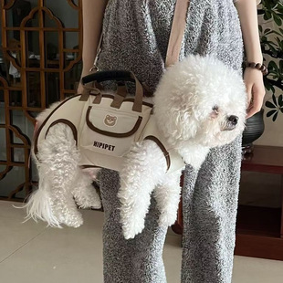 Pet Backpack, Convenient Backpack for Dogs When Going Out, Hand Bag, Traction Rope, Breathable Travel Shoulder Bag, Multifunctional Backpack