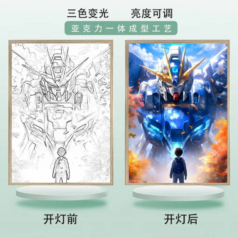 ガンダムライトペインティング男の子の誕生日プレゼントカップルクリエイティブハイエンドナイトライト装飾画アニメーションライトペインティング|undefined