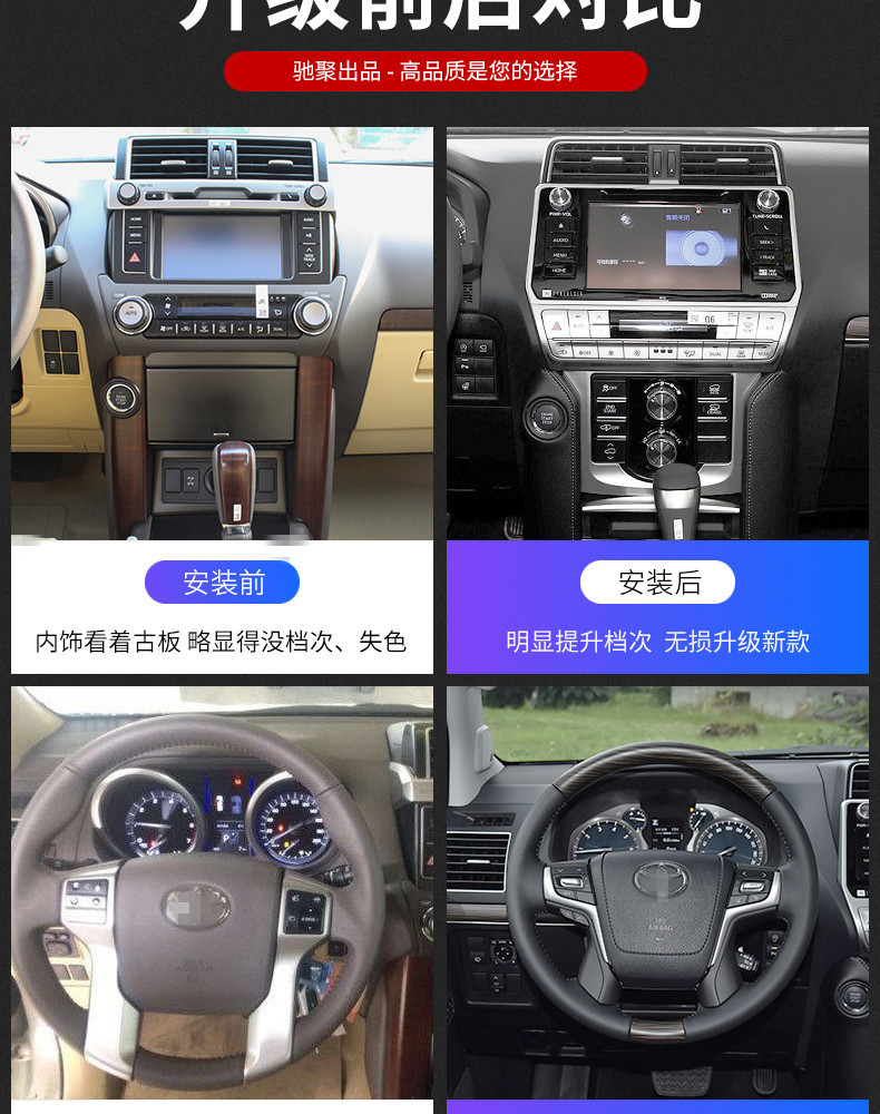 Suitable for 2018 Toyota Prado 10.1inch vertical screen Android smart navigation system with large display