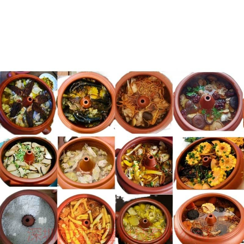 Пот паровой из Юньнань, бутик, курица, бытовая фиолетовая керамика, толстая коммерческая кастрюля, отели, емкости для пара, паровая пластина, паровая кастрюля, Юньнань многоярусная фиолетовая гончарная стала