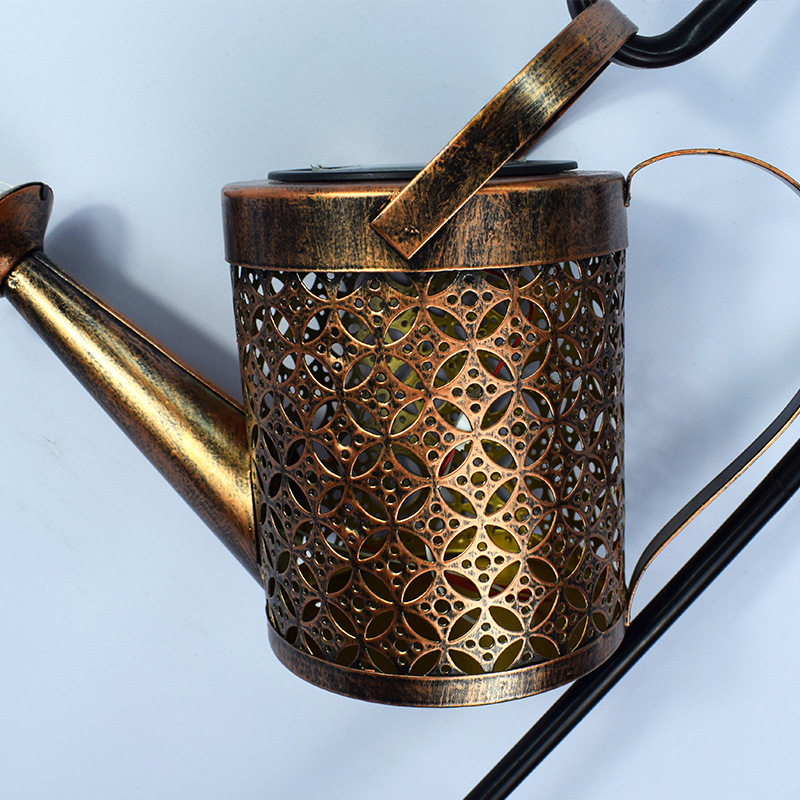 源头厂家太阳能庭院灯 创意铁艺水壶花洒地插灯户外花园景观装饰