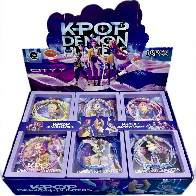 Kpop Demon Hunter Blind Box Bracelet Children's Girls' Toy Hand Accessories Cute Cartoon Beaded Jewelry 18 Styles