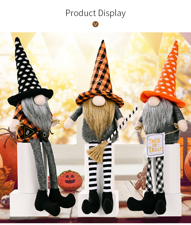 400g Weight Nonwoven Material Halloween Festival Multicolor, Black Color Wholesale Halloween Hanging Legs Rudolph Faceless Doll Decoration Nihaojewelry 5