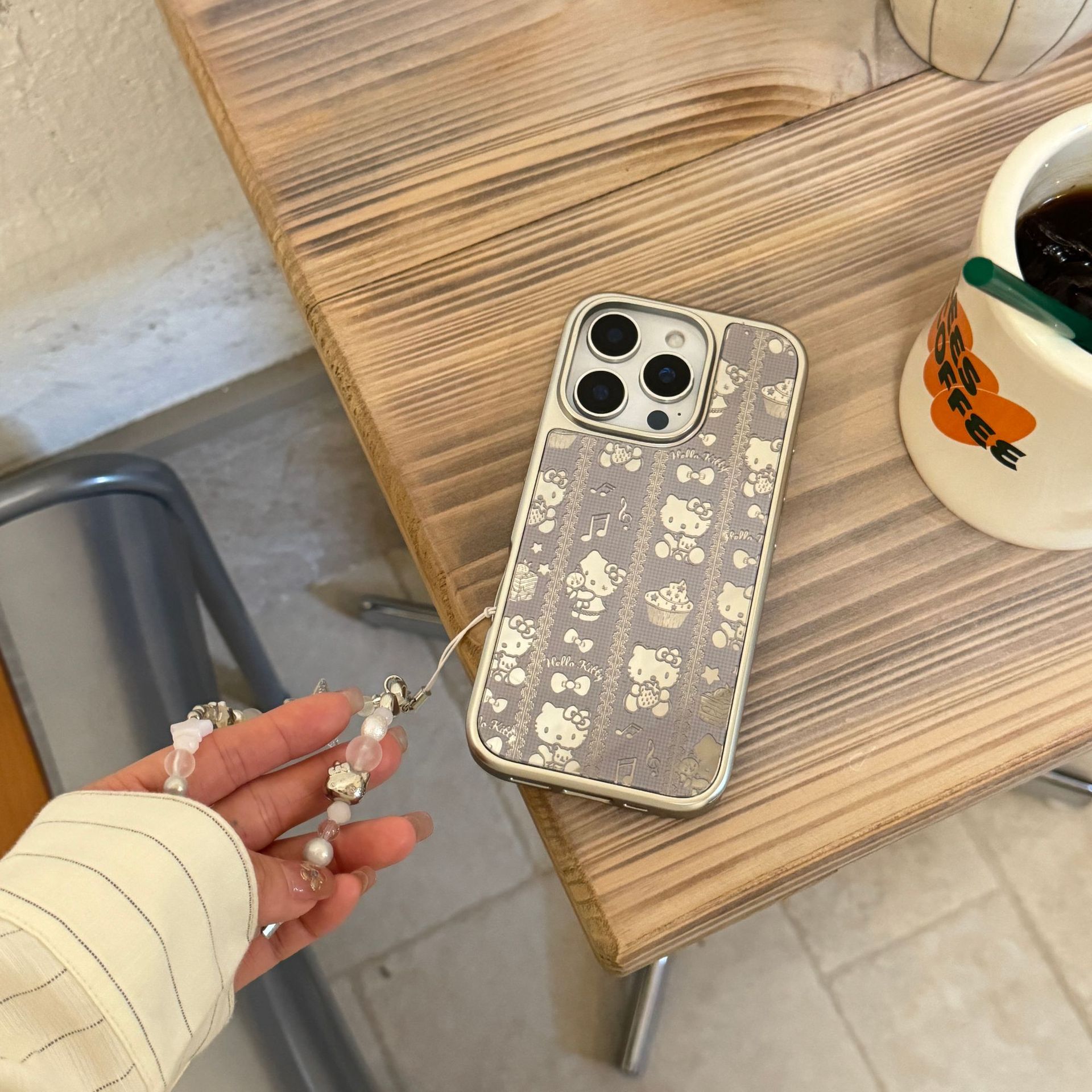 Advanced sense plateado encaje KT cat para Apple 16ProMax funda para teléfono móvil 15Pro espejo 14/13 cadena 15