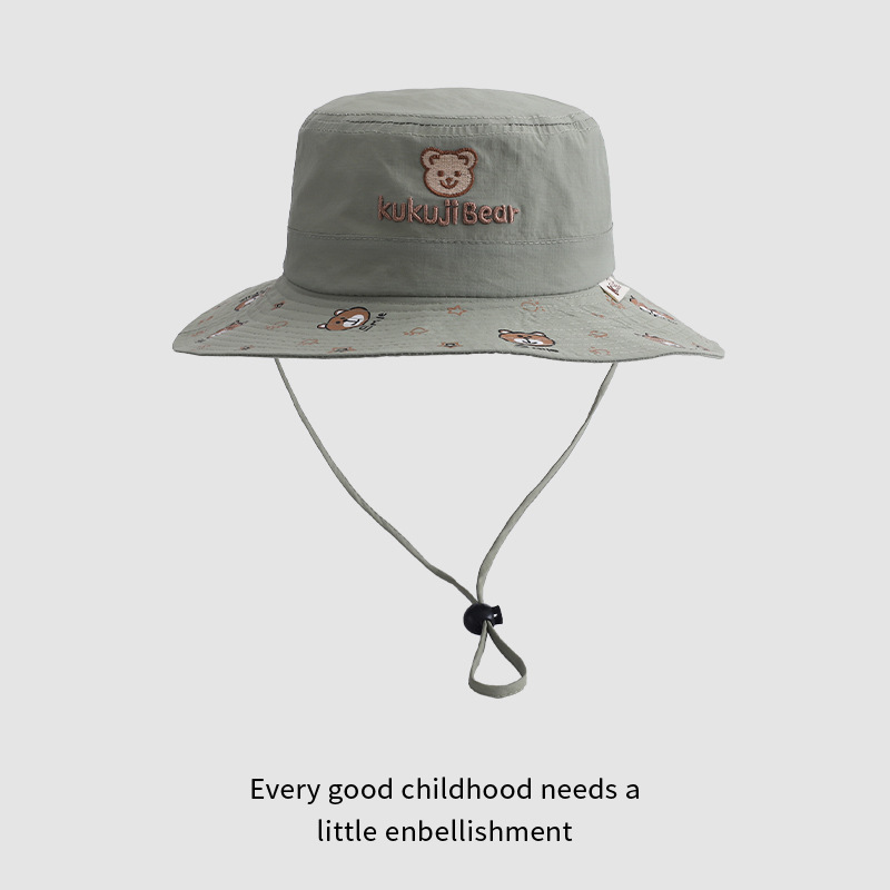 Sombreros para bebés primavera y otoño para niños sombreros delgados sombreros super bonitos osos sombreros para bebés sombreros de pescadores para niños coreanos