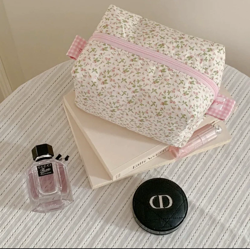 Кремовый милый фуксия косметичка, маленькая clutch-сумочка
