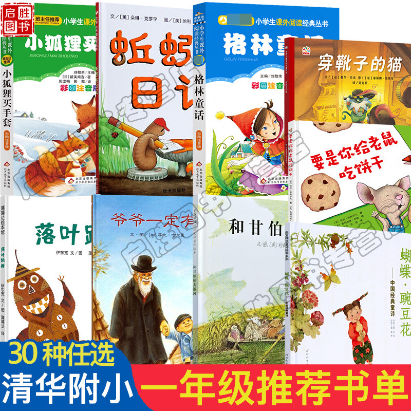 2025 Tsinghua Affiliated Primary School Monocular First Grade Extracurricular Reading Books Little Fox Buying Gloves Earthworm Diary Grid