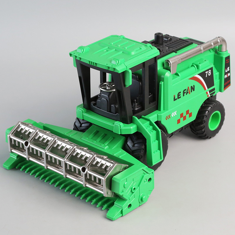 Simulation Farmer Harvester Engineering Vehicle Tractor Inertia Kidsren's Transport Vehicle Model Toy Car Boy Rotating Wheel