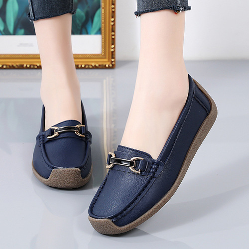 Women's Flat Bean Shoes, Cross-border Plus Size Casual Shoes, Soft Sole Mother's Shoes, Women's Four Seasons Loafers, 35-44 Sizes