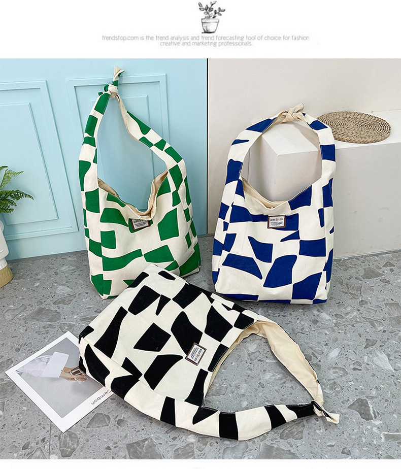 Large-capacity canvas large bag for women, 2021 new style, stylish and versatile, popular single-shoulder bag, fashionable autumn and winter tote bag Specification drawing