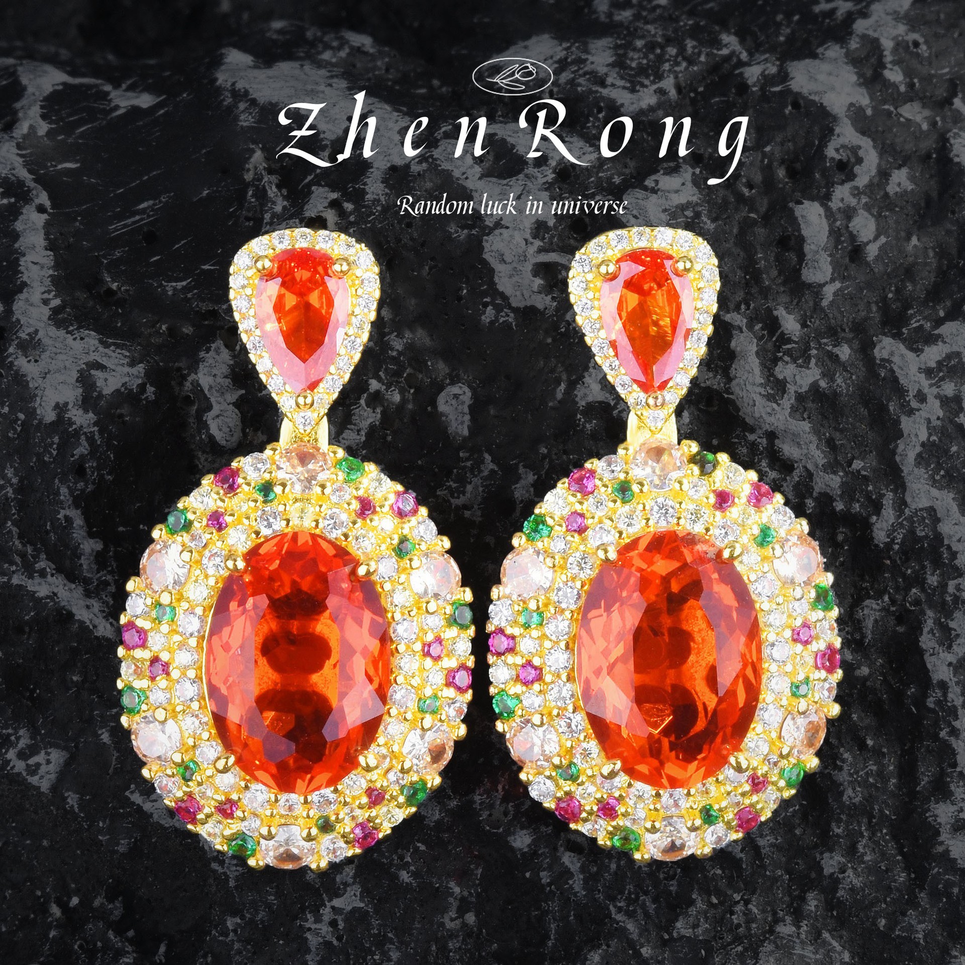 Vimi jardín papalaka colgante collar de la vendimia lujo completo diamante finda color anillo colorido tesoro traje pendientes para las mujeres