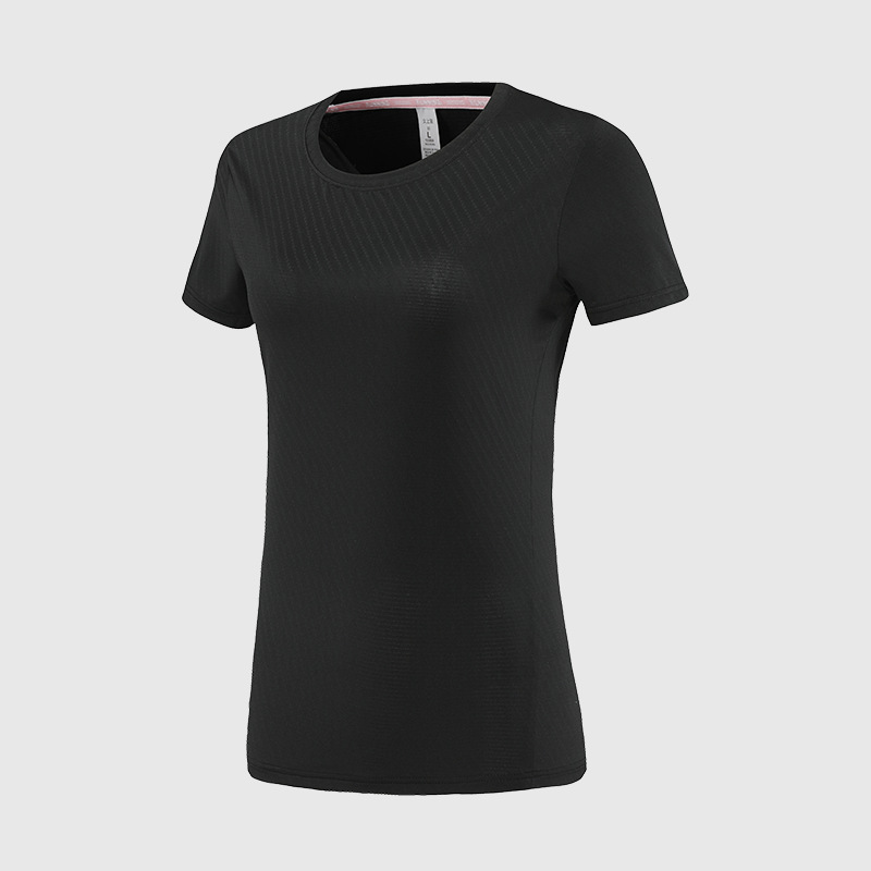 Comercio exterior europeo y americano personalizado camisa de hielo mujer de verano adelgazamiento camiseta de manga corta yoga fitness correr ropa seca rápida