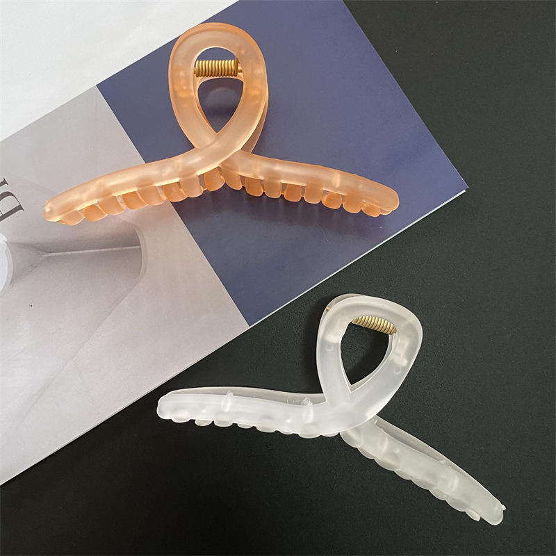 8,8 cm de estilo coreano personalizado transparente esmerilado clip de nuevo cabeza horquilla femenina geométrica accesorios para el cabello joyería múltiple tiburón clip