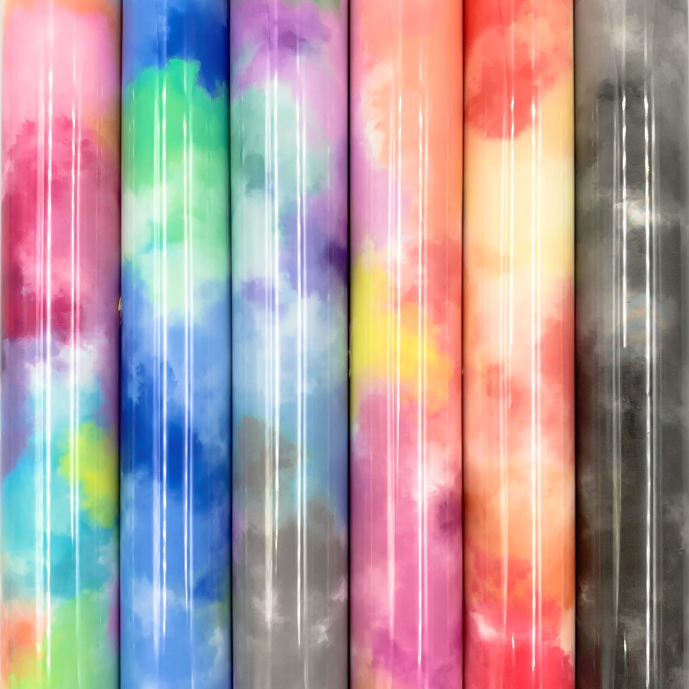 變幻彩虹雲彩熱轉印HTV刻字膜Heat Transfer Vinyl服裝印花乙烯基