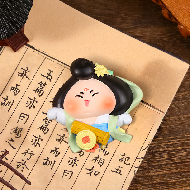 1229-2 파란색 스커트 노란색 꽃*냉장고 자석