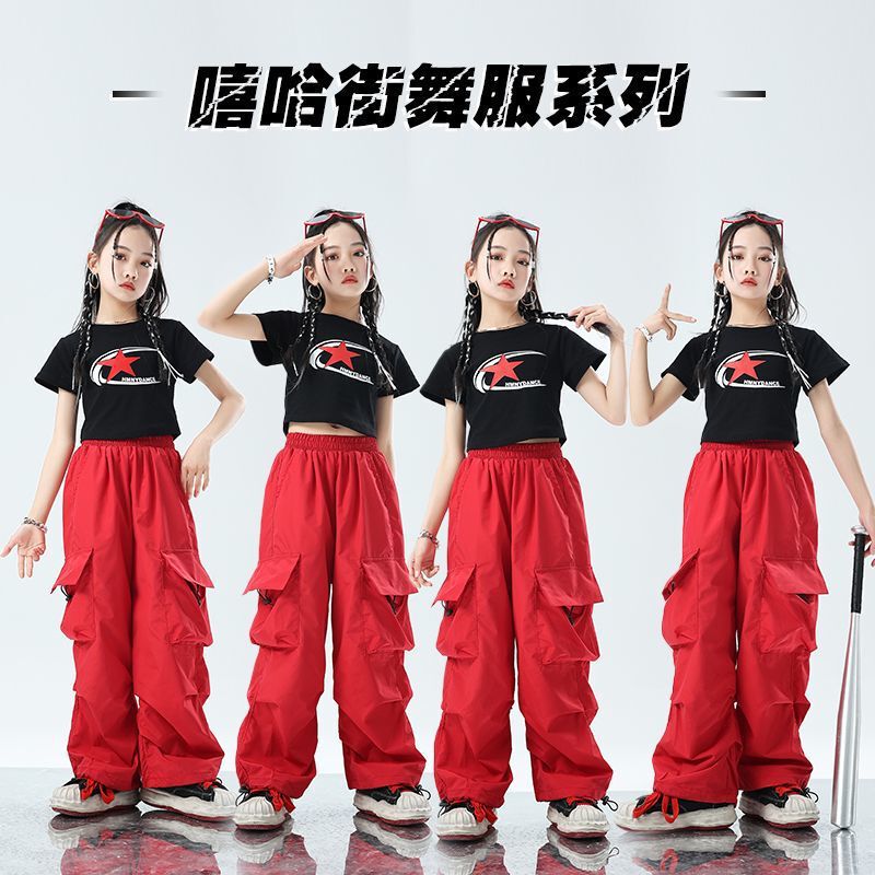 Dance Practice Clothes Children's Hip Hop Street Dance Fashion Brand suit Jazz Dance Costume Girl's jazz Show Table Costume