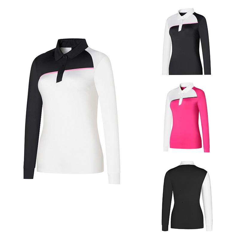 Autumn New Golf Clothing Women's Fashion Polo Shirt Long-sleeved T-shirt Quick-drying Breathable Golf Slim-fit Jersey