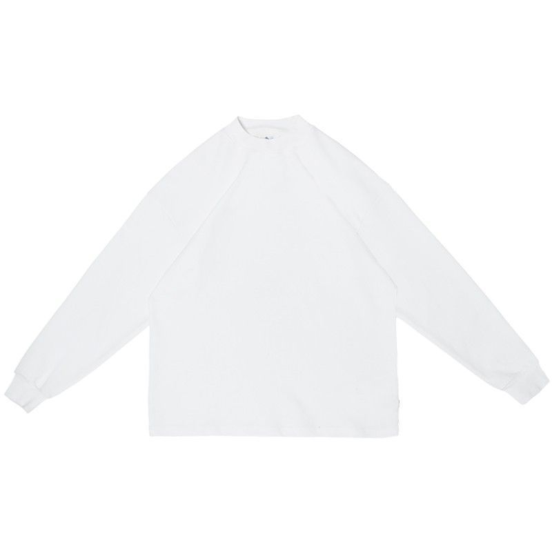 SHX pesado puro algodón 420g ancho lavado japonés hombres de manga larga Camiseta medio cuello alto primavera camisa de fondo pareja Moda